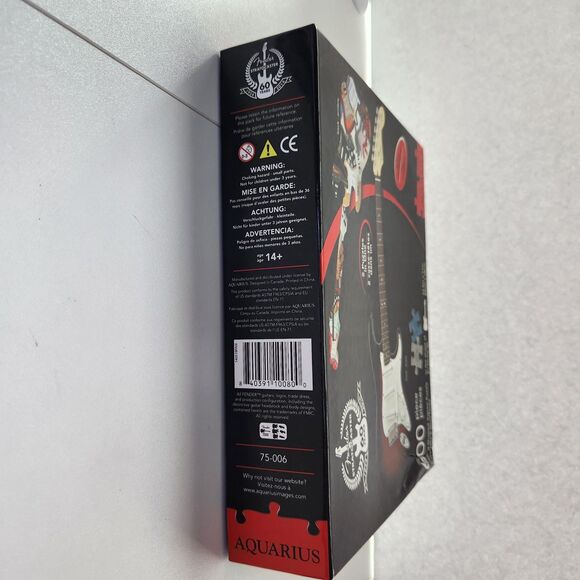 Aquarius Fender Stratocaster 2-Sided Guitar Shaped 600 Pc Puzzle BOX DAMAGE - Picture 12 of 14